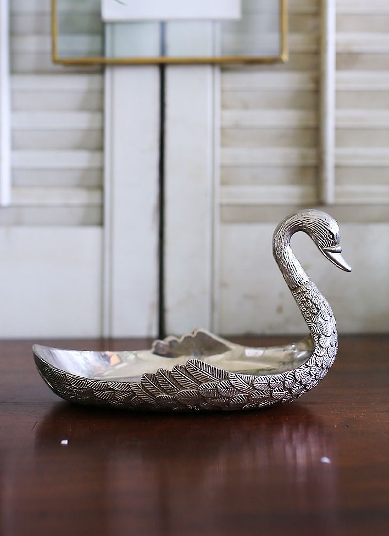 American elegant swan vintage silver tray silver plated jewelry plate - Other - Other Metals Silver