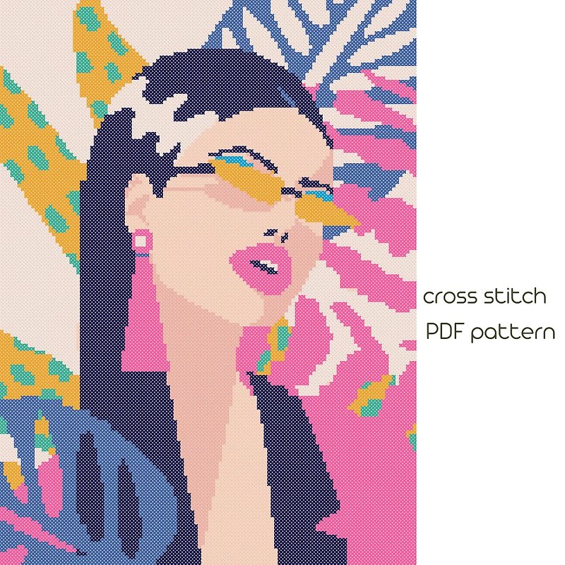 十字繡圖案 Pop Art cross stitch Cute cross stitch Contempory Modern cross stitch /1/