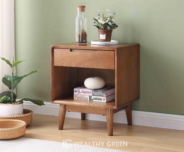 Westgreen Nordic Modern Solid Wood, Wooden Side Table Cabinet