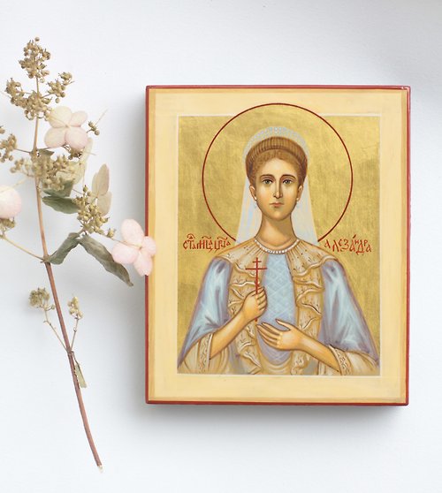Orthodox small icons hand painted orthodox christian Saint Holy Empress Alexandra Romanov family Icon