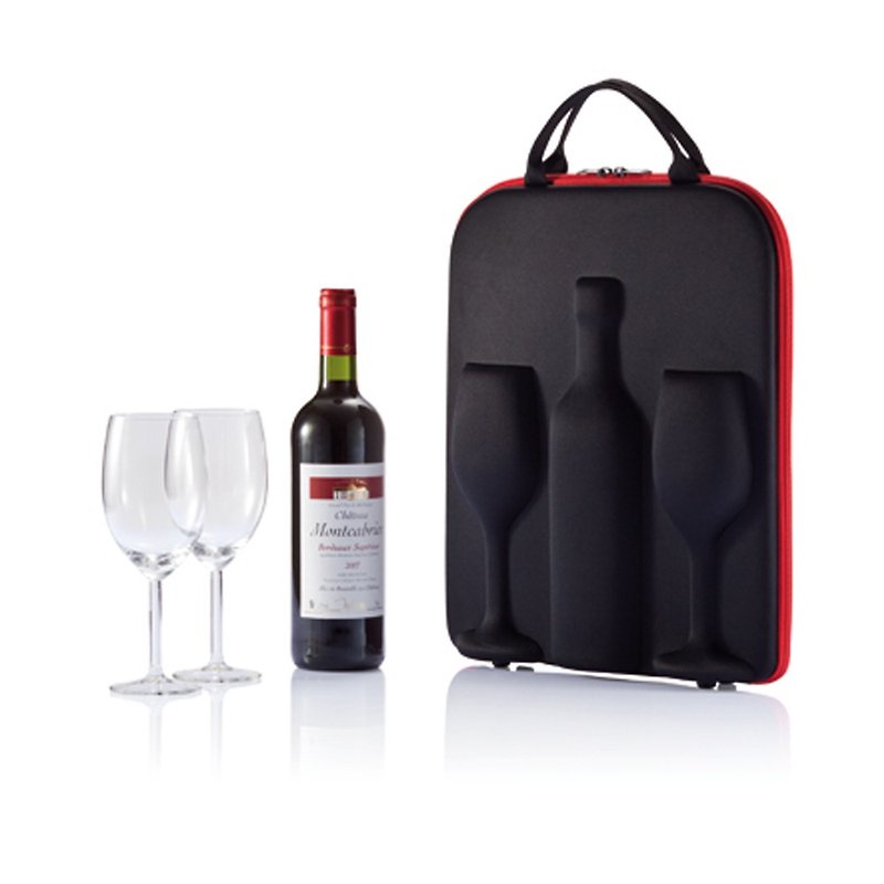 XDDESIGN Swirl wine carrier Wine tasting carrying storage box - แก้วไวน์ - วัสดุอื่นๆ สีแดง