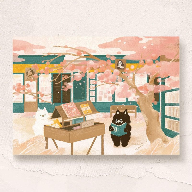 postcard- 莎士比亞書店 - 心意卡/卡片 - 紙 粉紅色