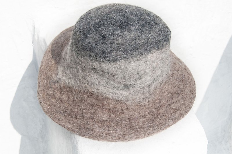 聖誕禮物羊毛氈帽/手工羊毛氈帽/羊毛帽/設計帽/圓頂帽-西藏高原 - 帽子 - 羊毛 多色