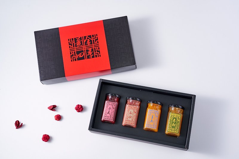 Golden Four Seasons Happy Fruit Stuffed Gift Box - Jams & Spreads - Glass Multicolor