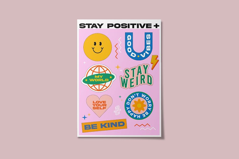 Stay Positive A6 Sticker - สติกเกอร์ - กระดาษ 
