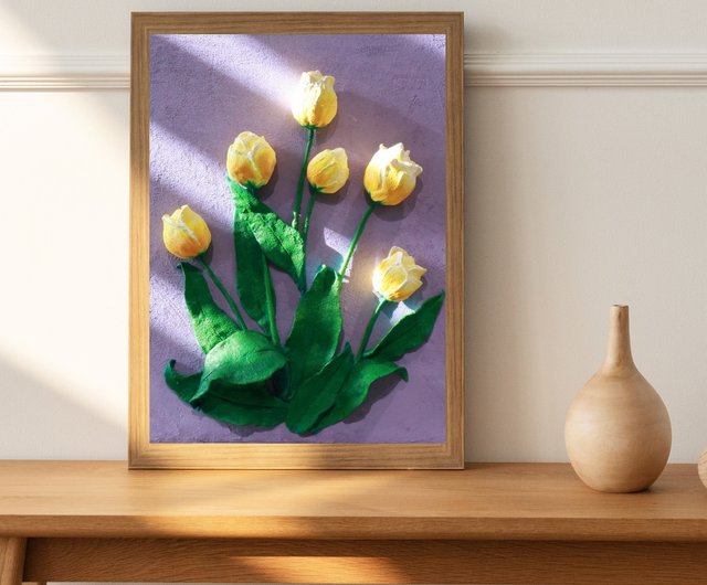 花　チューリップ　絵画　ハンドメイド　インテリア　Baez 3 ポップアート 花 チューリップ 絵画 インテリア ハンドメイド BAEZ3