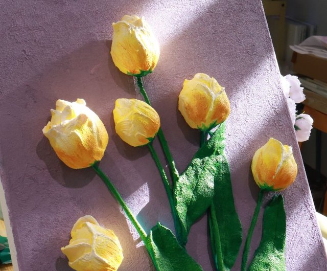 花　チューリップ　絵画　ハンドメイド　インテリア　Baez 3 1_9ab9f8624c7adbc396b805eb1f60