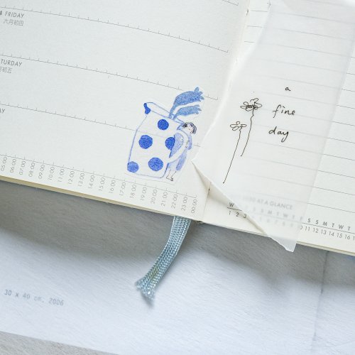 Washi Tape - Blue and White, Japanese Washi Tape, Cute Girls Illustration,  BuJo - Shop dodolulu Washi Tape - Pinkoi