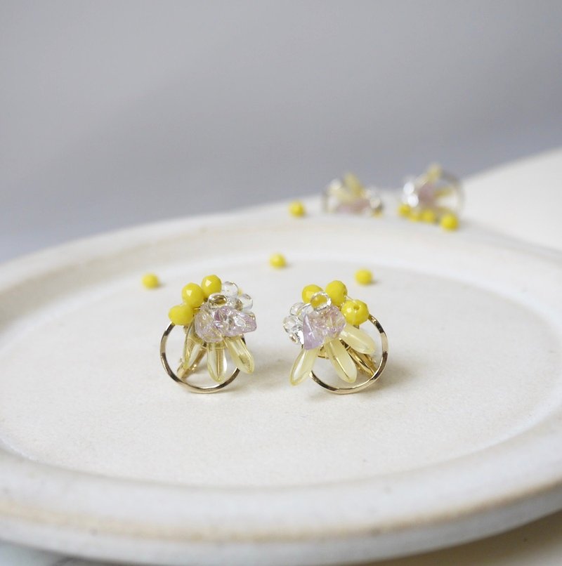 Mimosa Yellow Small Earrings - Earrings & Clip-ons - Acrylic Yellow