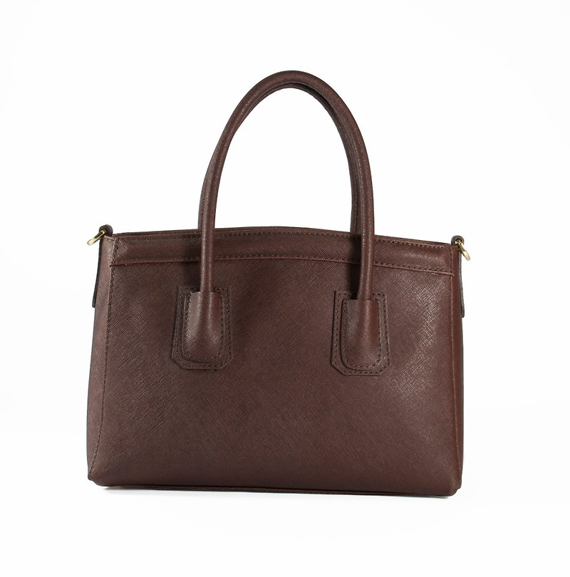 ITA BOTTEGA [Made in Italy] leather portable shoulder double work bag - กระเป๋าแมสเซนเจอร์ - หนังแท้ สีนำ้ตาล