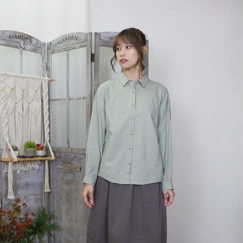 Hana Mokuba loose off-shoulder short front and long back long versatile shirt - Women's Shirts - Other Materials 