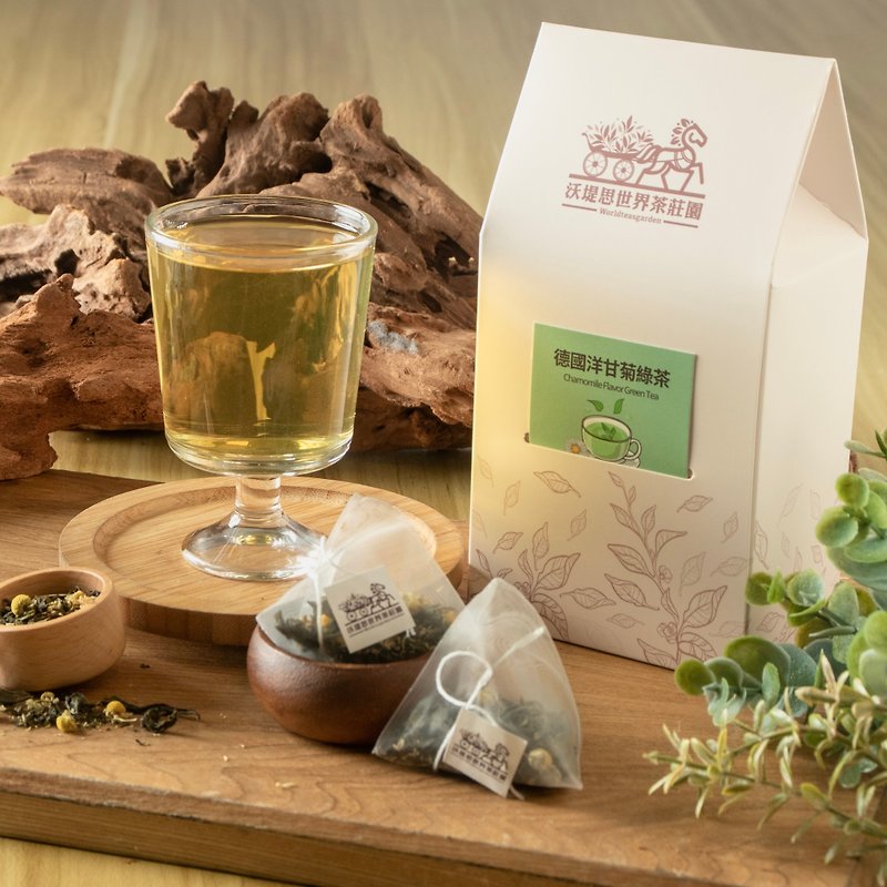 Wotis World Tea Estate-German Chamomile Green Tea 20 pieces - Tea - Plants & Flowers Khaki