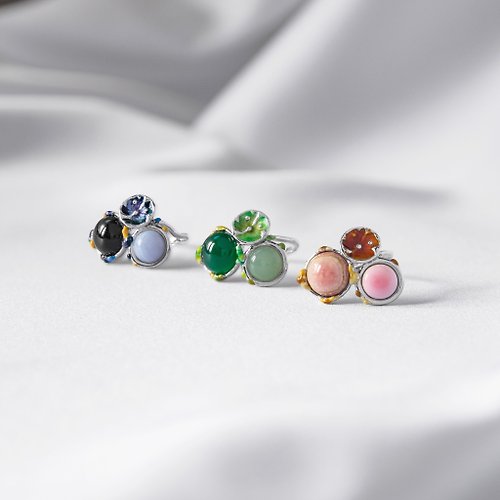 A Jewelry 海洋泡泡 純銀 琺瑯 戒指 項鍊