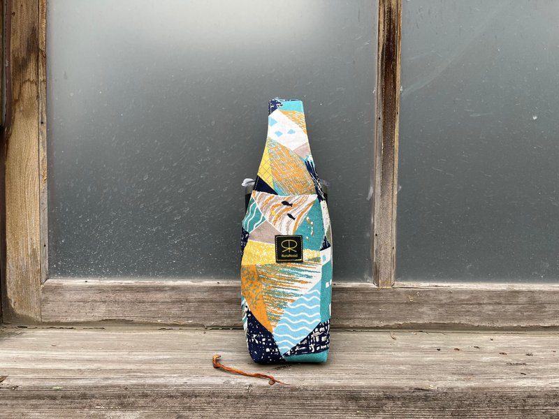 RuruRoad / Single handle drink bag-water bottle bag/Lighthouse - Handbags & Totes - Cotton & Hemp Blue