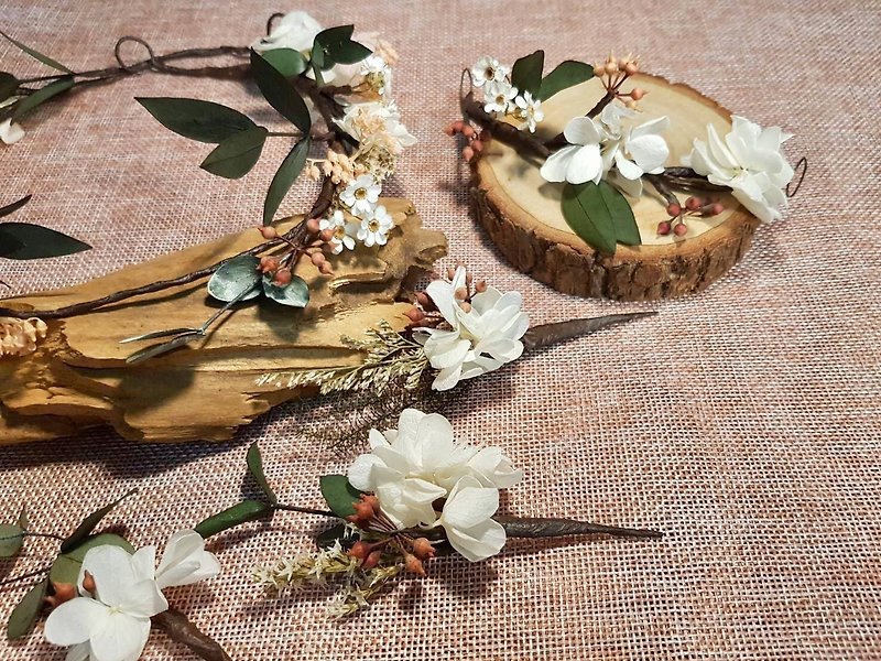 Dry Flower Jewelry [Laurel Goddess 2.0] Flower Decoration New Secret Jewelry Dry Flower Hair Accessories Bridal Hair Accessories - เข็มกลัด/ข้อมือดอกไม้ - พืช/ดอกไม้ 