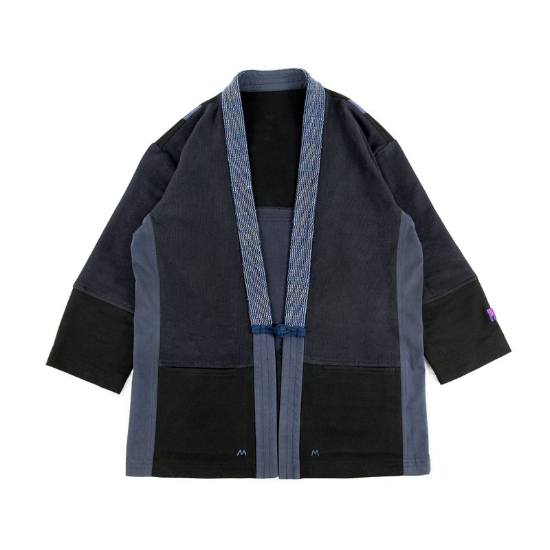 BONDAGE "H" SWEAT KIMONO JKT 剪裁式和服外套 (黑色) - 男夾克/外套 - 棉．麻 黑色