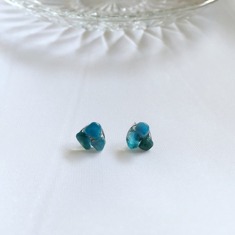 casual. Natural stone blue Stone earrings anti-allergic ear acupuncture can be changed to clip wisdom positive energy - Earrings & Clip-ons - Crystal Blue