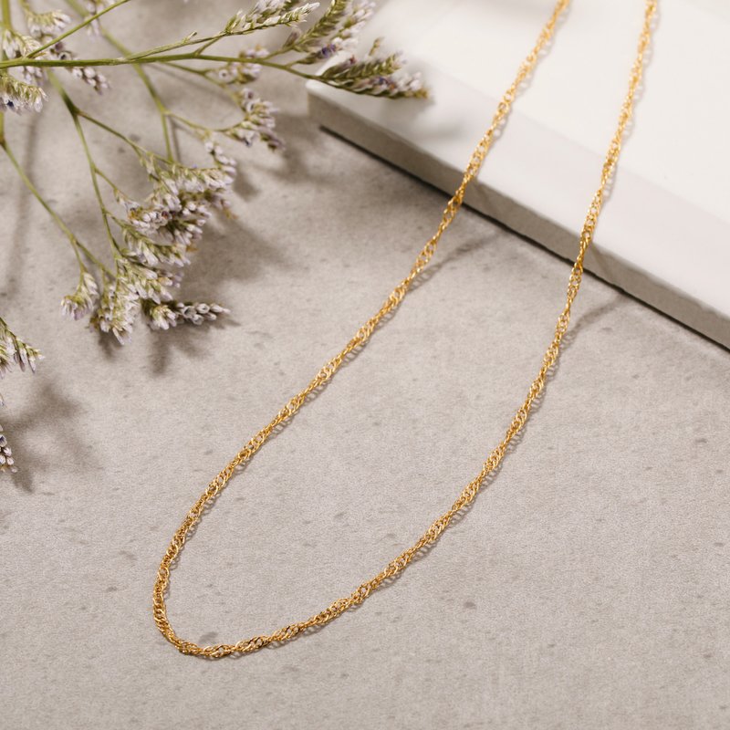 mesh chain magnet necklace GD Nickel-free magnet necklace, easy to put on and take off, simple chain necklace, gold - Collar Necklaces - Other Metals Gold