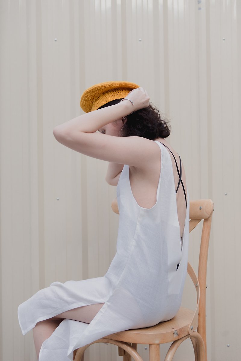 VERBENA - florawhite / summer clothing - เสื้อกั๊กผู้หญิง - ผ้าฝ้าย/ผ้าลินิน ขาว