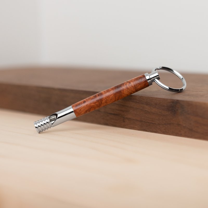 Solid wood whistle key ring・style upgrade