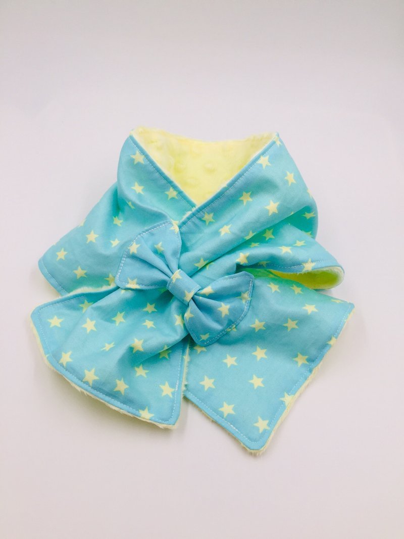 Blue background with yellow stars and warm neck design - อื่นๆ - ผ้าฝ้าย/ผ้าลินิน สีน้ำเงิน