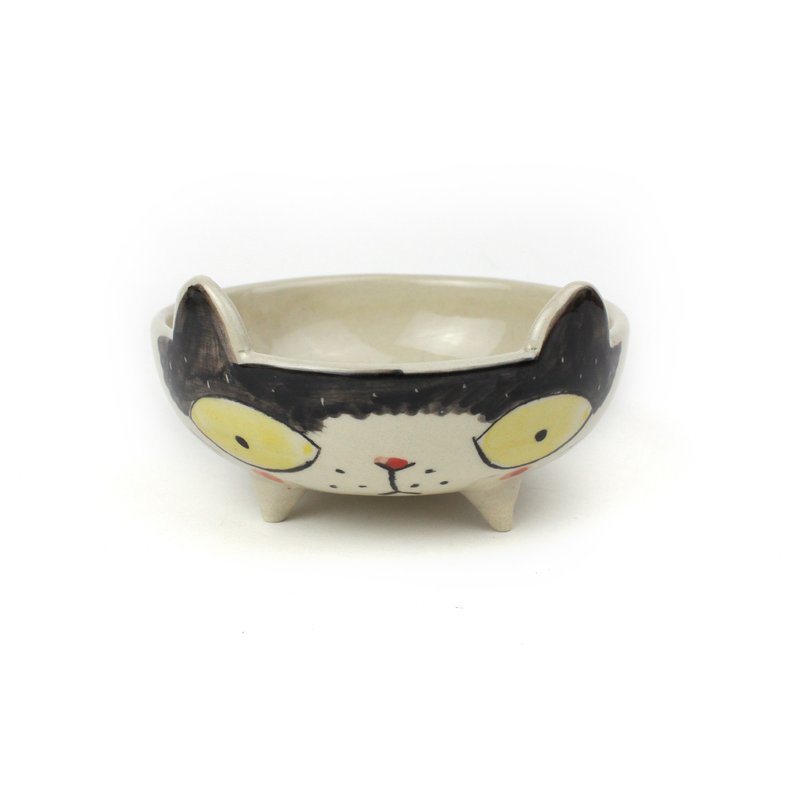 Nice Little Clay 手工碗 可愛貓 0202M-11 - 碗 - 陶 白色