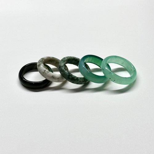 TH JEWELERY 【森林系寶石戒】瑪瑙 綠東陵 綠點石 荷葉石 介指戒指