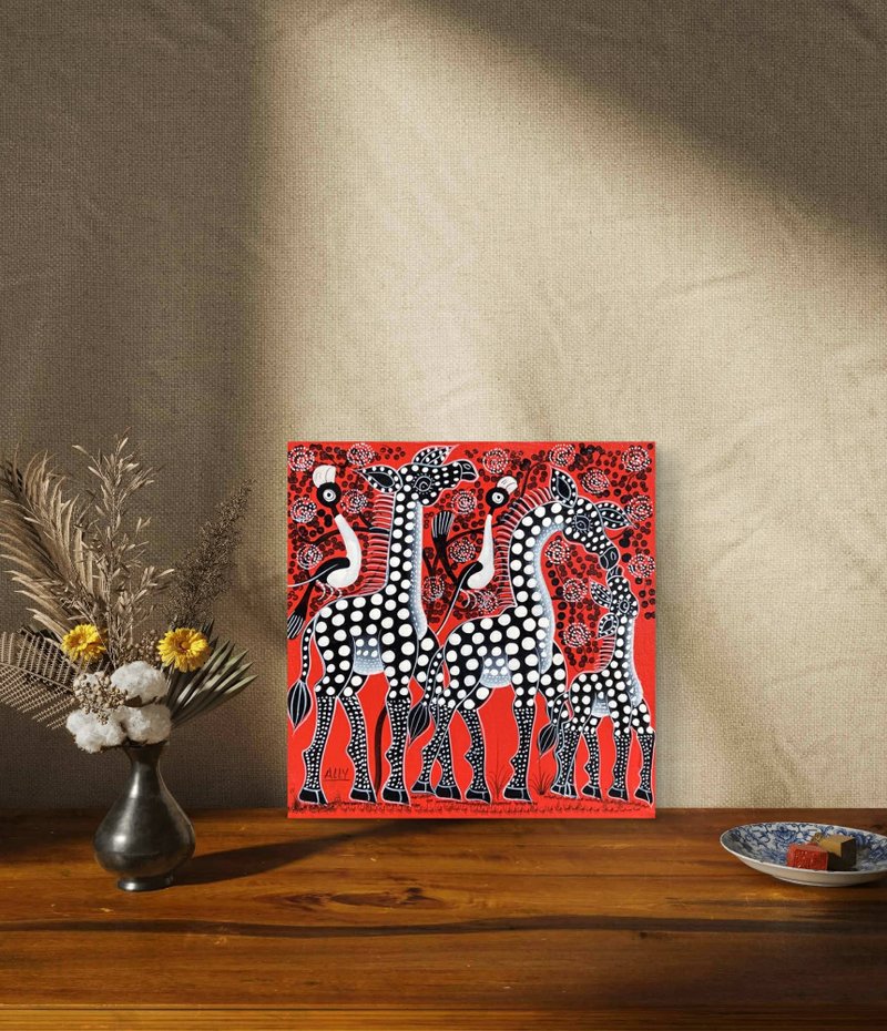 【V348 長頸鹿之家】非洲手繪無框畫,掛畫 - 海報/掛畫/掛布 - 其他材質 