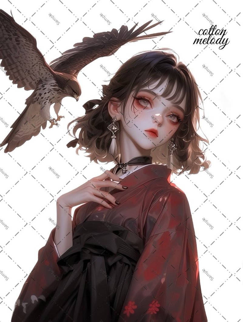 original sticker no.1686 人物ステッカー オリジナルステッカー 人物ステッカー 女の子ステッカー オリジナル人物ステッカー - 貼紙 - 紙 