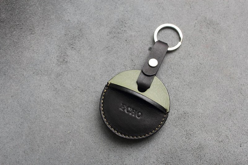 gogoro鑰匙皮套訂製 鑰匙圈款 綠+黑客製化禮物 - 鑰匙圈/鎖匙扣 - 真皮 綠色