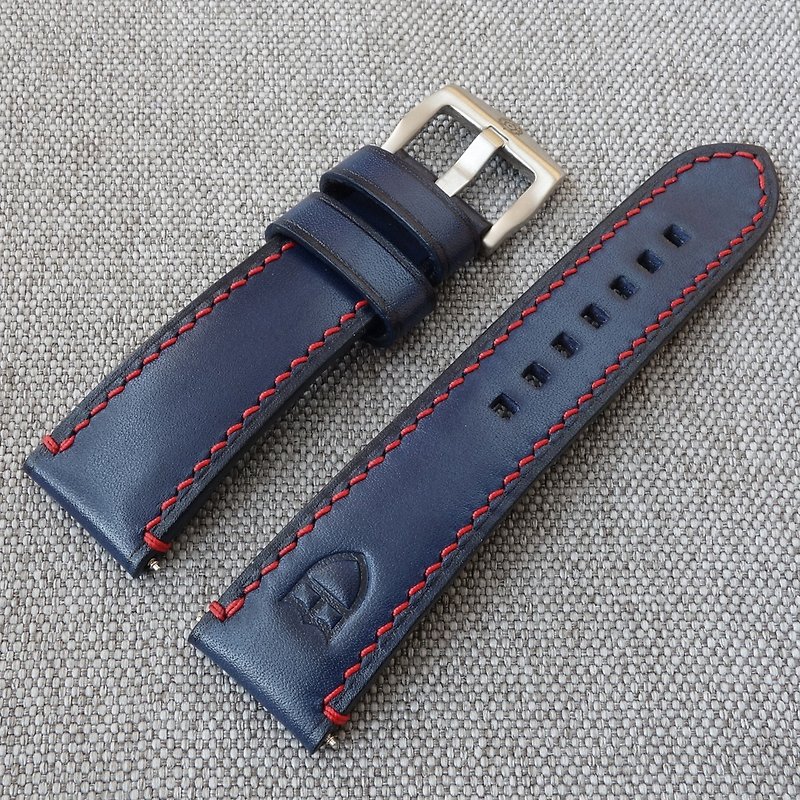 Blue watch strap for Tudor, genuine leather watchband - Watchbands - Genuine Leather Blue