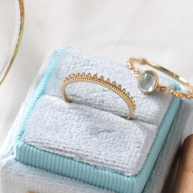 Visel  滾邊蕾絲排鑽戒 - 戒指 - 貴金屬 金色