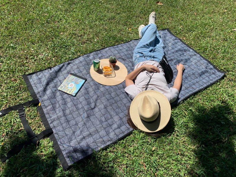 Picnic mat-fashionable black and white grid thickened and comfortable roll one-piece camping supplies picnic pose - Camping Gear & Picnic Sets - Waterproof Material Gray