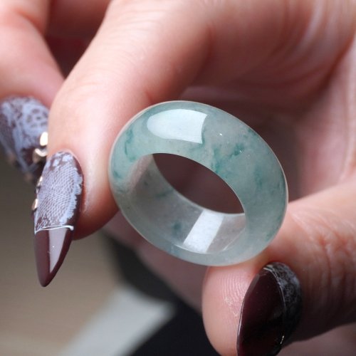 瓔珞珠寶盒 E.L.Jewelry Box 冰種飄花翡翠戒指戒圈 | 國際14圍 | 天然緬甸玉翡翠A貨 | 送禮