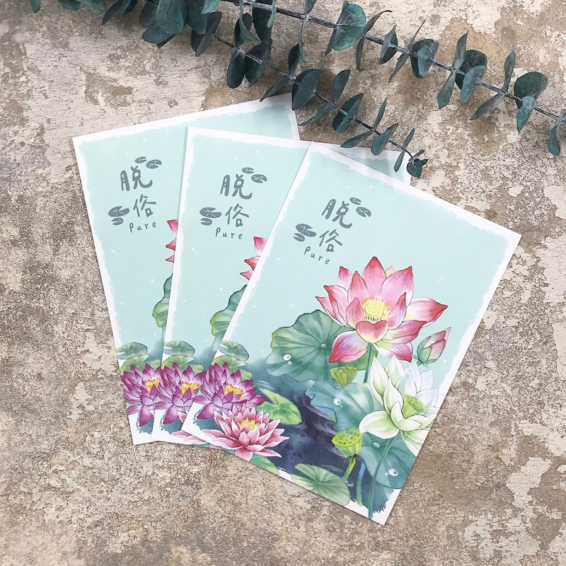 Lotus/Water Lily - Floral Postcard - Cards & Postcards - Paper Multicolor