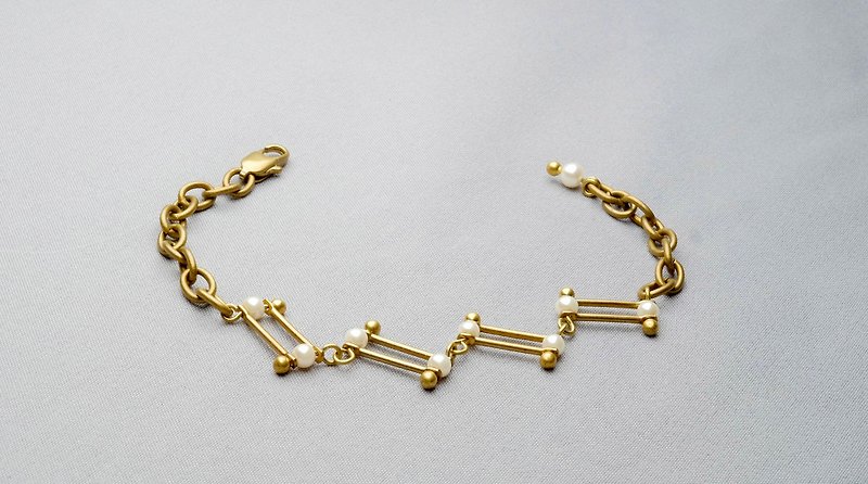 3/6000-Eight Stars Link - Bracelets - Copper & Brass White