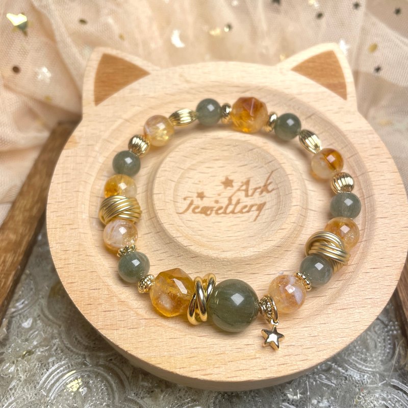 Golden Mignonette-Green Haired Citrine - สร้อยข้อมือ - คริสตัล หลากหลายสี