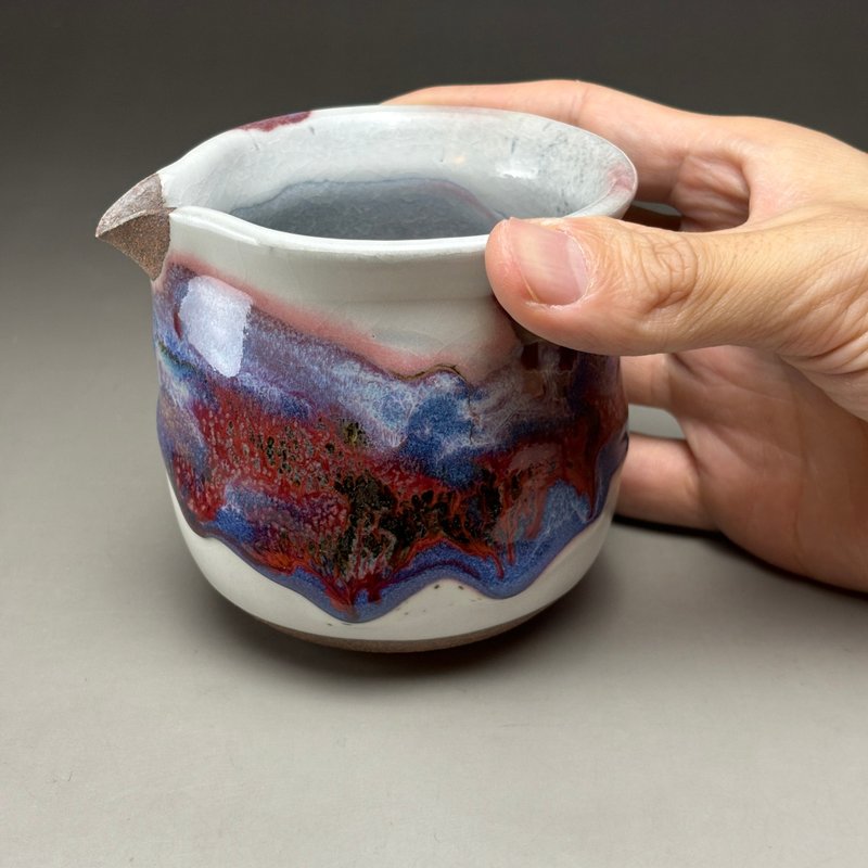 Taiwanese famous artist Xu Xulun [firewood] rock mine handmade landscape tea sea - Teapots & Teacups - Pottery Purple