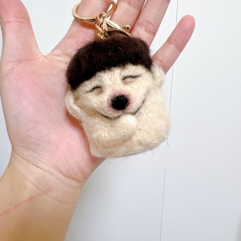 Customized meme wool felt x smiling dog - Knitting, Embroidery, Felted Wool & Sewing - Wool 