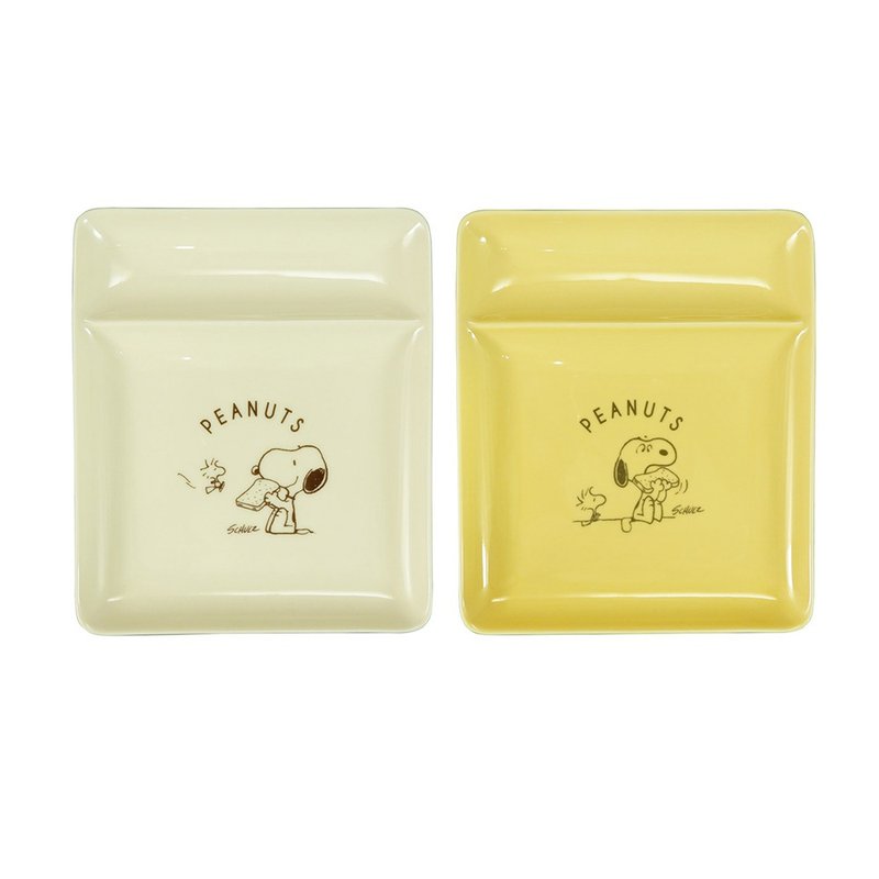 【Mother's Day Gift/Free Shipping/Special Offer】SNOPPY-Jam Series Square Plate 2pcs (Beige+Beige) - Plates & Trays - Porcelain White