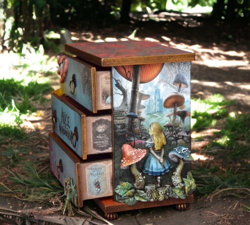 Gift for kid Alice in Wonderland Jewelry box Whimsical furniture Baby box -  Shop HelenRomanenko Storage - Pinkoi