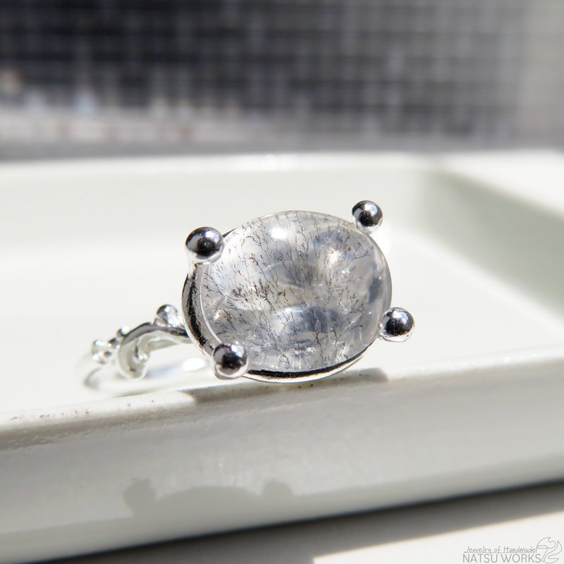 Dendritic Quartz Ring - General Rings - Gemstone Transparent