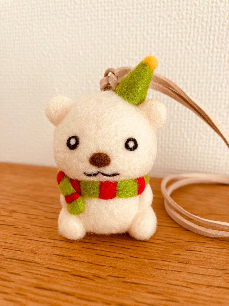 しろくまちゃんマスコット(紐付き) - 其他 - 羊毛 白色