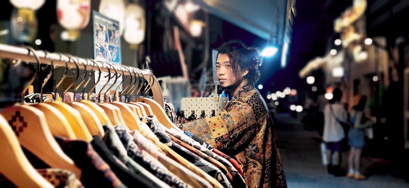 AMIN'S SHINY WORLD Country Retro Baccarat Patchwork Allover Jacquard KIMONO - เสื้อแจ็คเก็ต - ผ้าฝ้าย/ผ้าลินิน หลากหลายสี