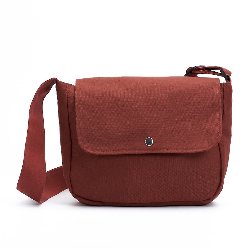 Brick red canvas bag, camera bag, carry bag, side backpack, shoulder back, adjustable length - Messenger Bags & Sling Bags - Eco-Friendly Materials Red