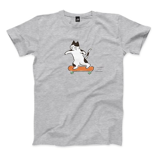 ViewFinder 滑板貓 kuku - 深麻灰 - 中性版T恤