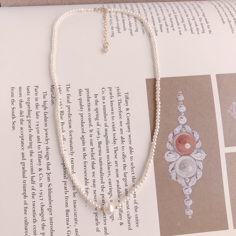 PJ single bead necklace - สร้อยคอ - ไข่มุก 