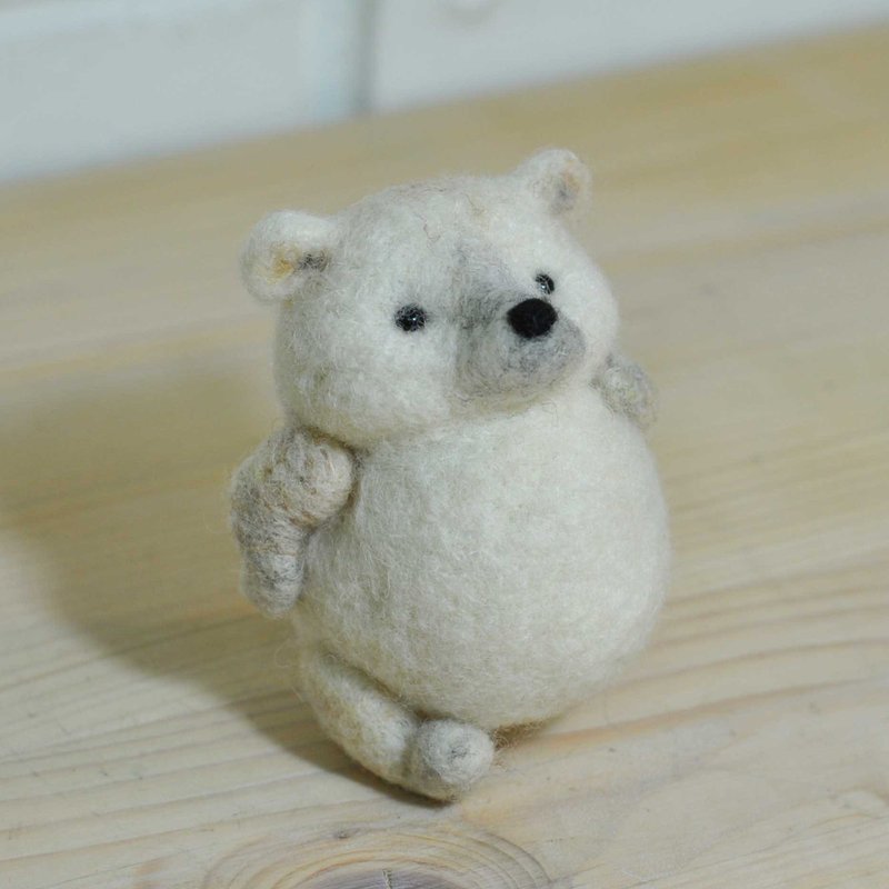 北極熊-羊毛氈擺飾 - 公仔/玩偶 - 羊毛 白色