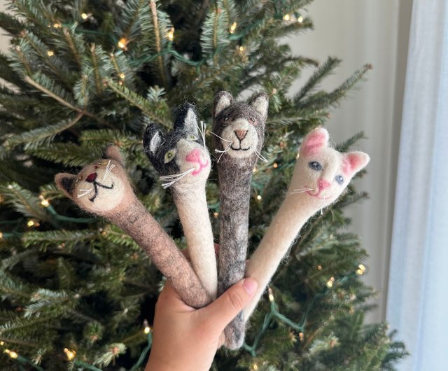 猫ペンカバー 羊毛フェルトペンカバー 羊毛フェルト文具 新学期文具