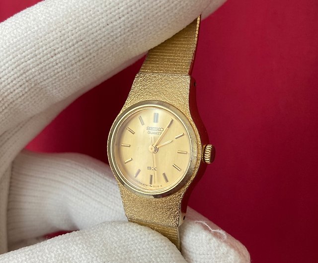 SEIKO Gold Classic SX Case Dial Original Handmade Strap Antique Watch -  Shop 1j-studio Women's Watches - Pinkoi